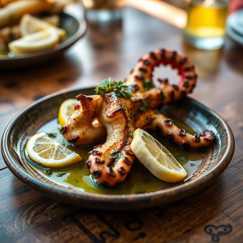 Grilled octopus served at Taverna Harakas