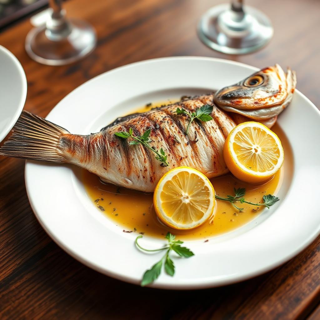 Whole Grilled Sea Bass